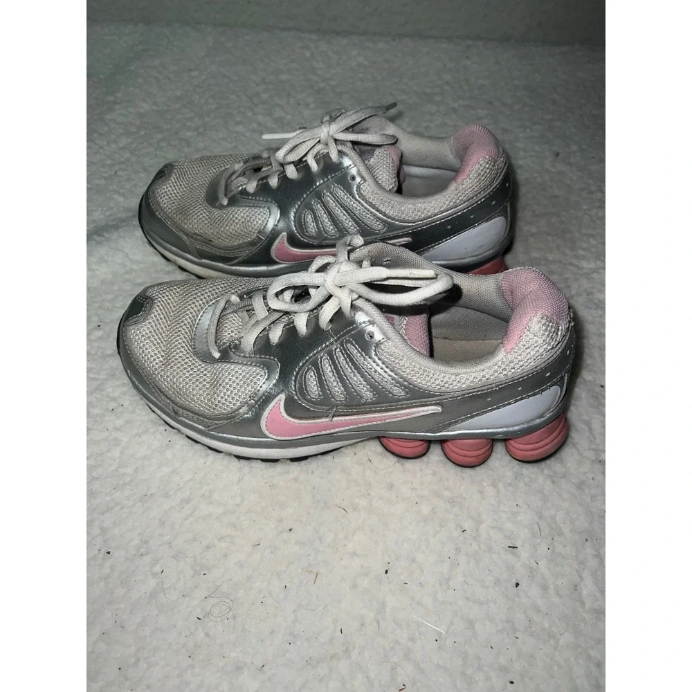 Nike Shox Quality Kids‎ Running Shoes Silver Pink 398425-100 Size 6Y